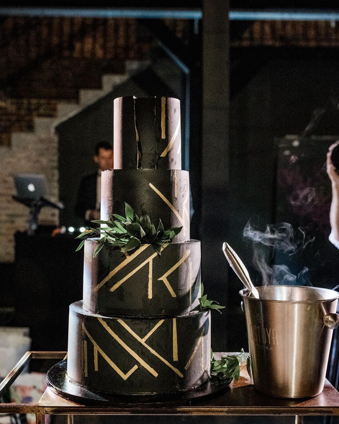 Charcoal Grey Cake Design