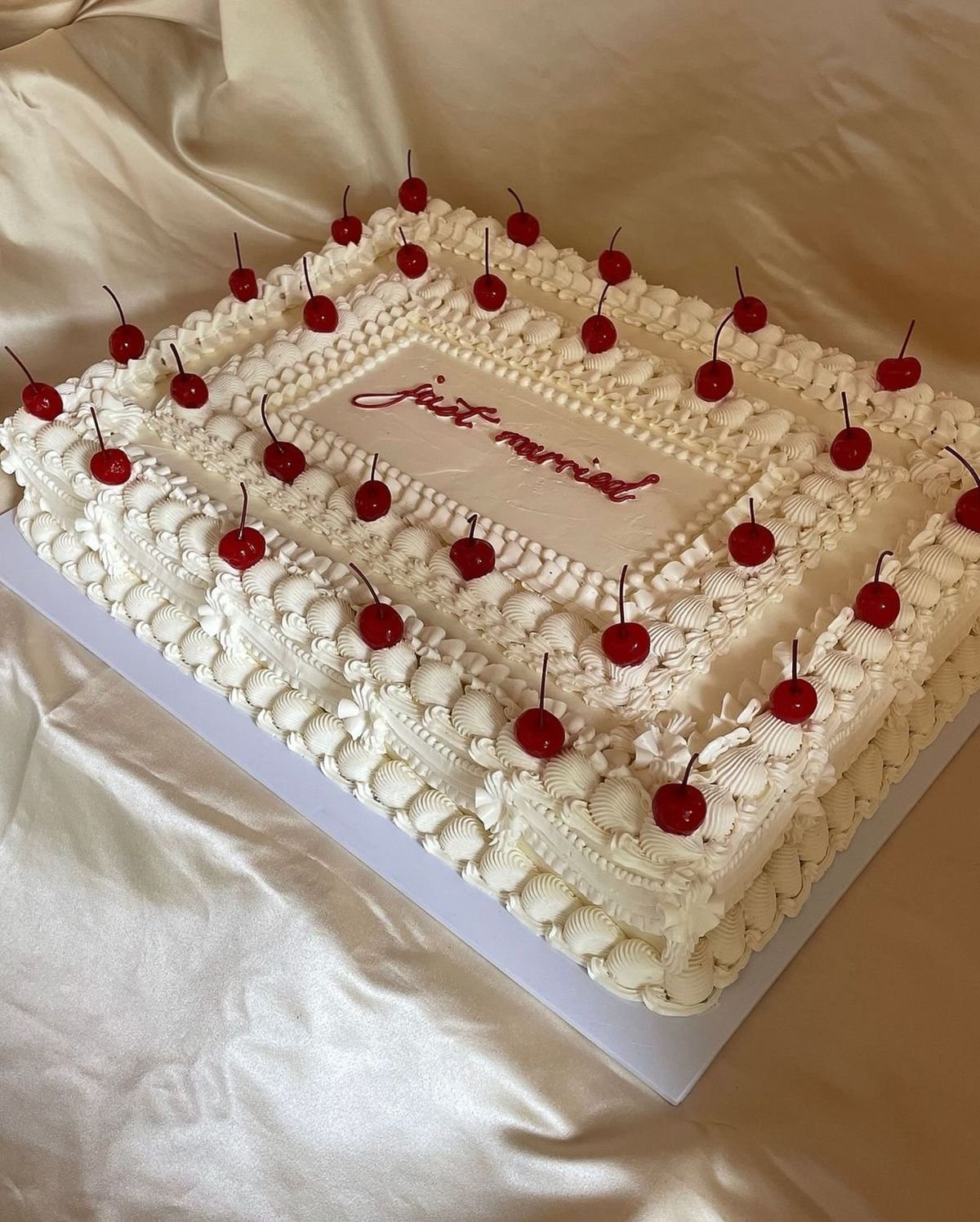 Cherry Topped Wedding Cake