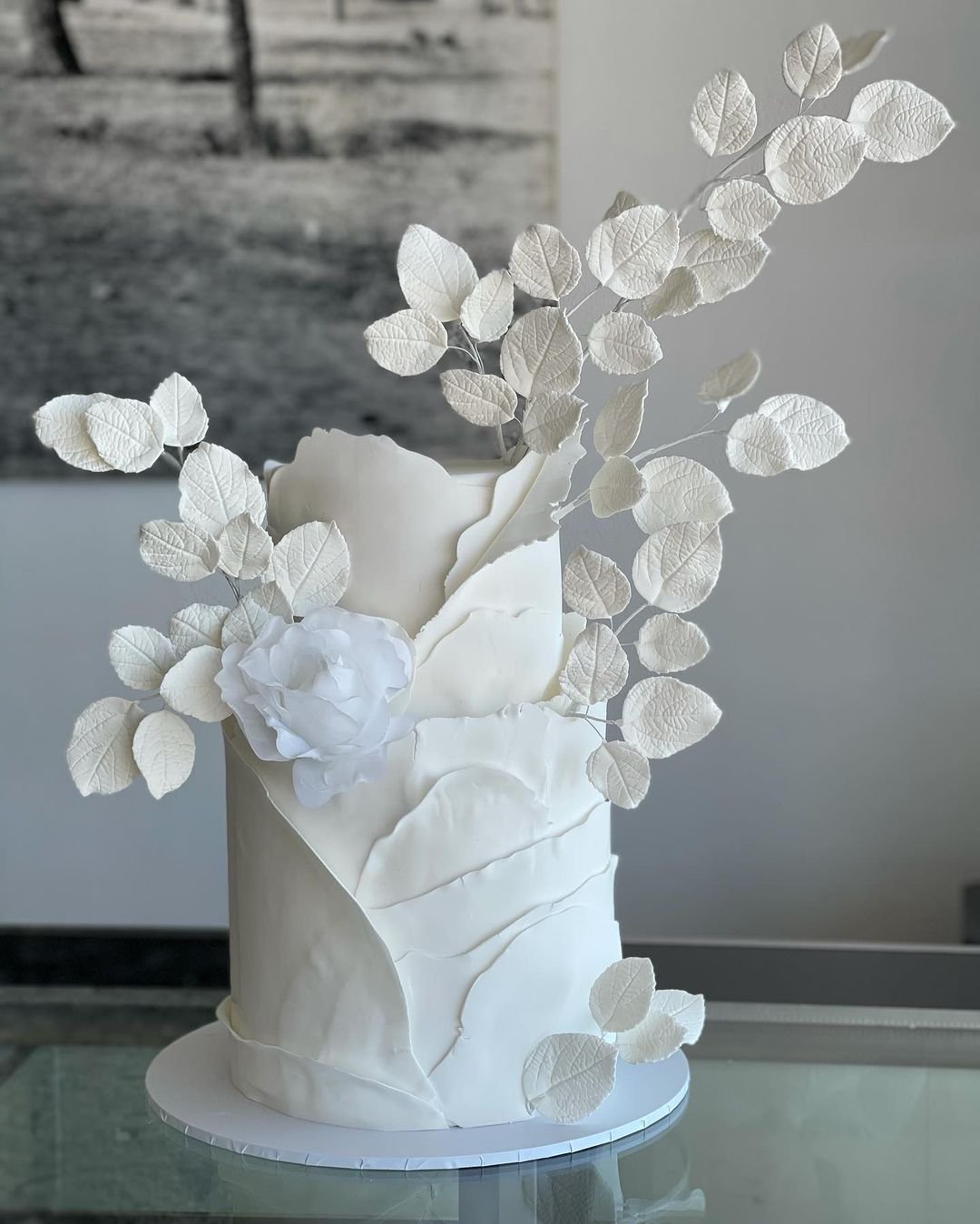 Detailed White Fondant Cake