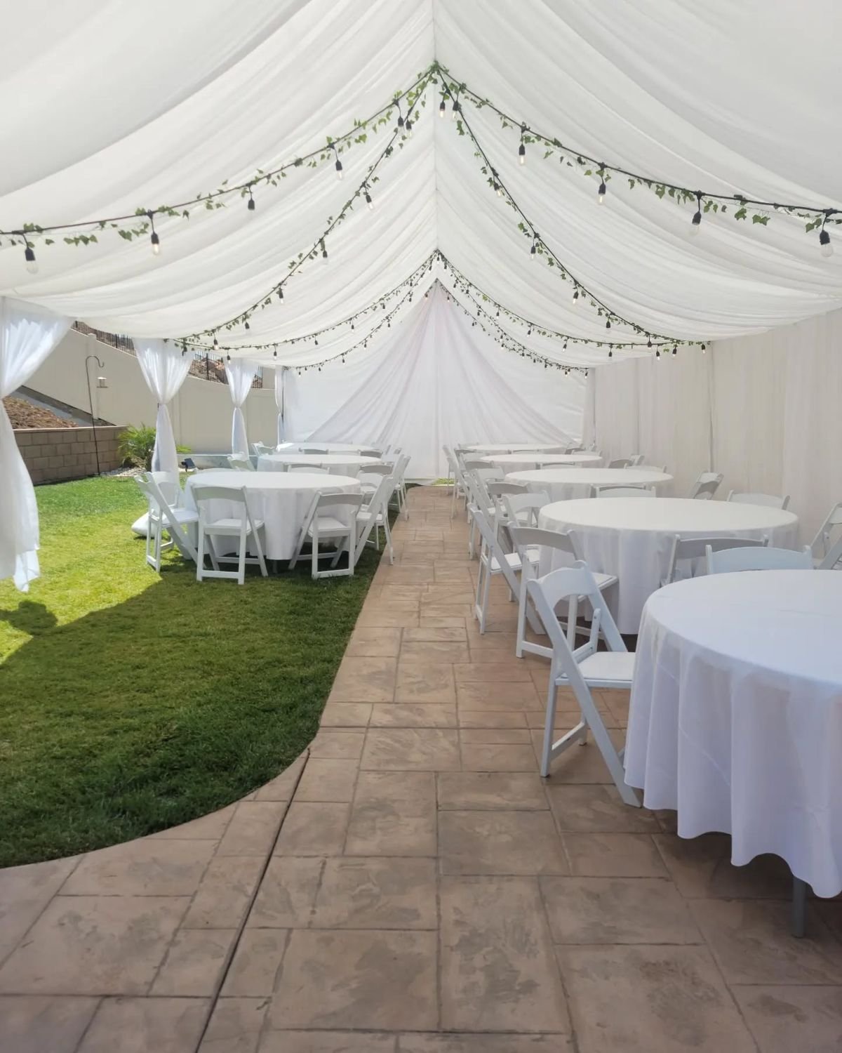 Drapery and Bistro Lighting