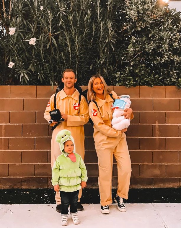 Family Ghostbusters Costumes with Baby and Toddler
