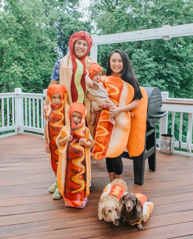 Family Hot Dog and Condiment Costumes