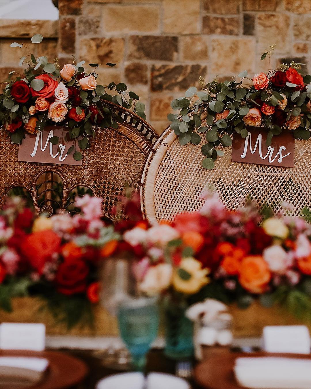 Floral Mr. and Mrs. Signs
