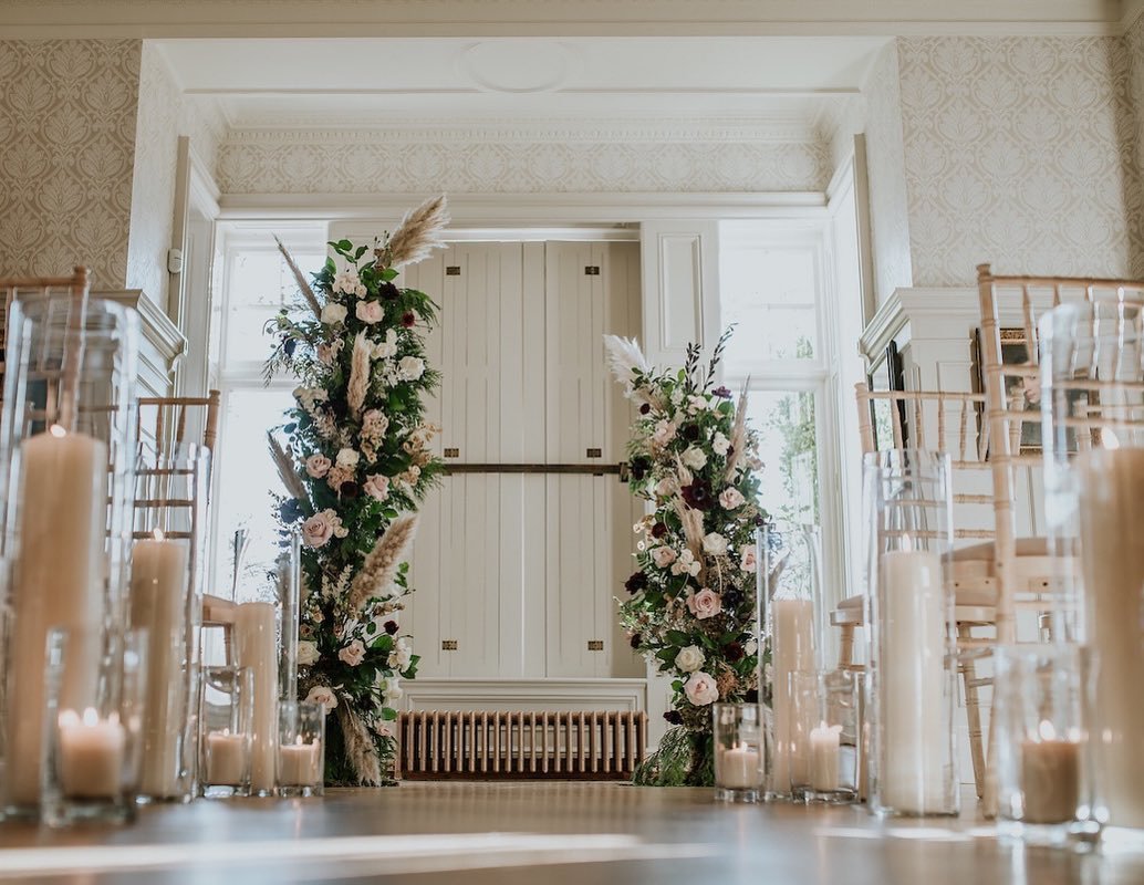 Floral Pillars and Candles