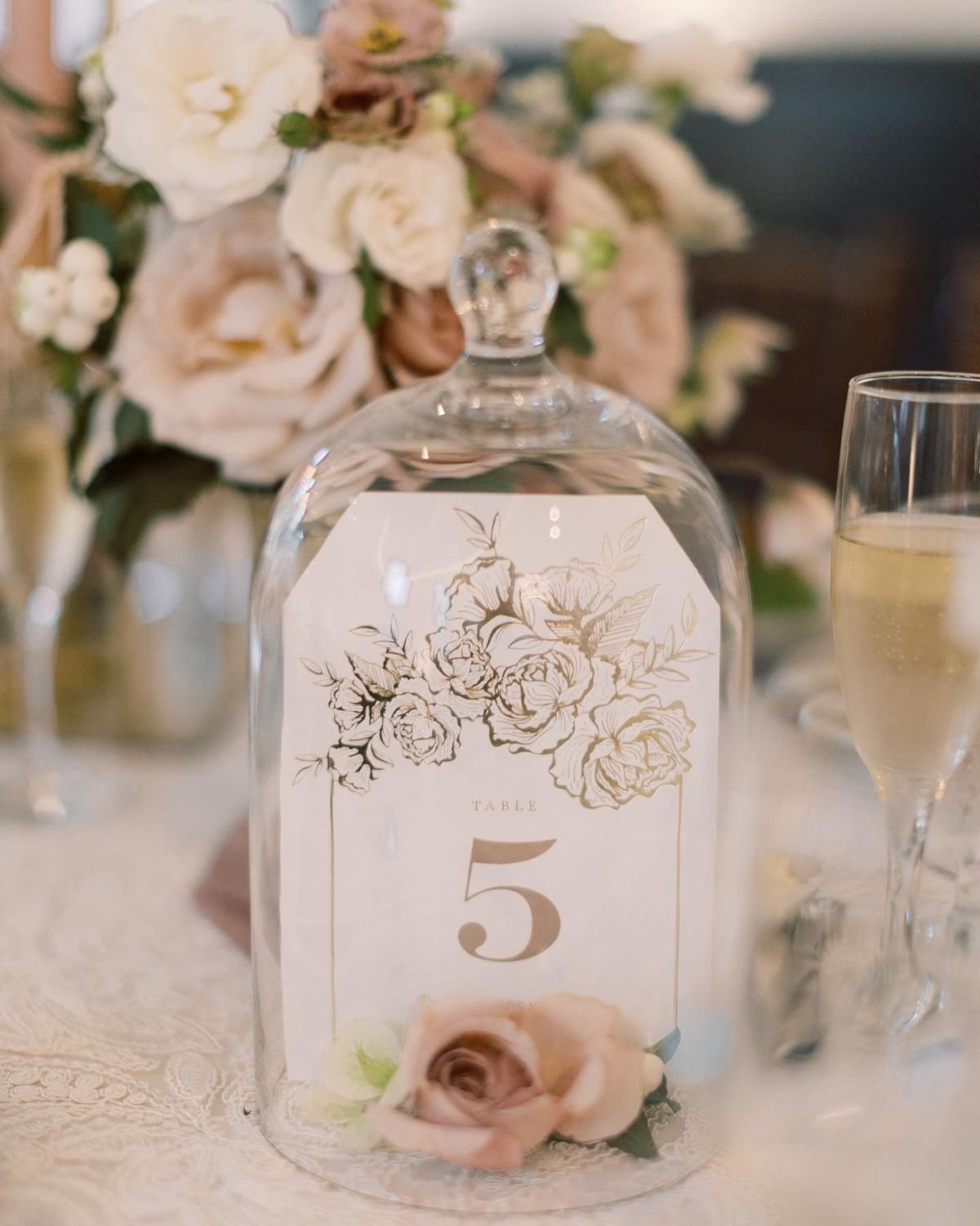 Floral Table Numbers Display