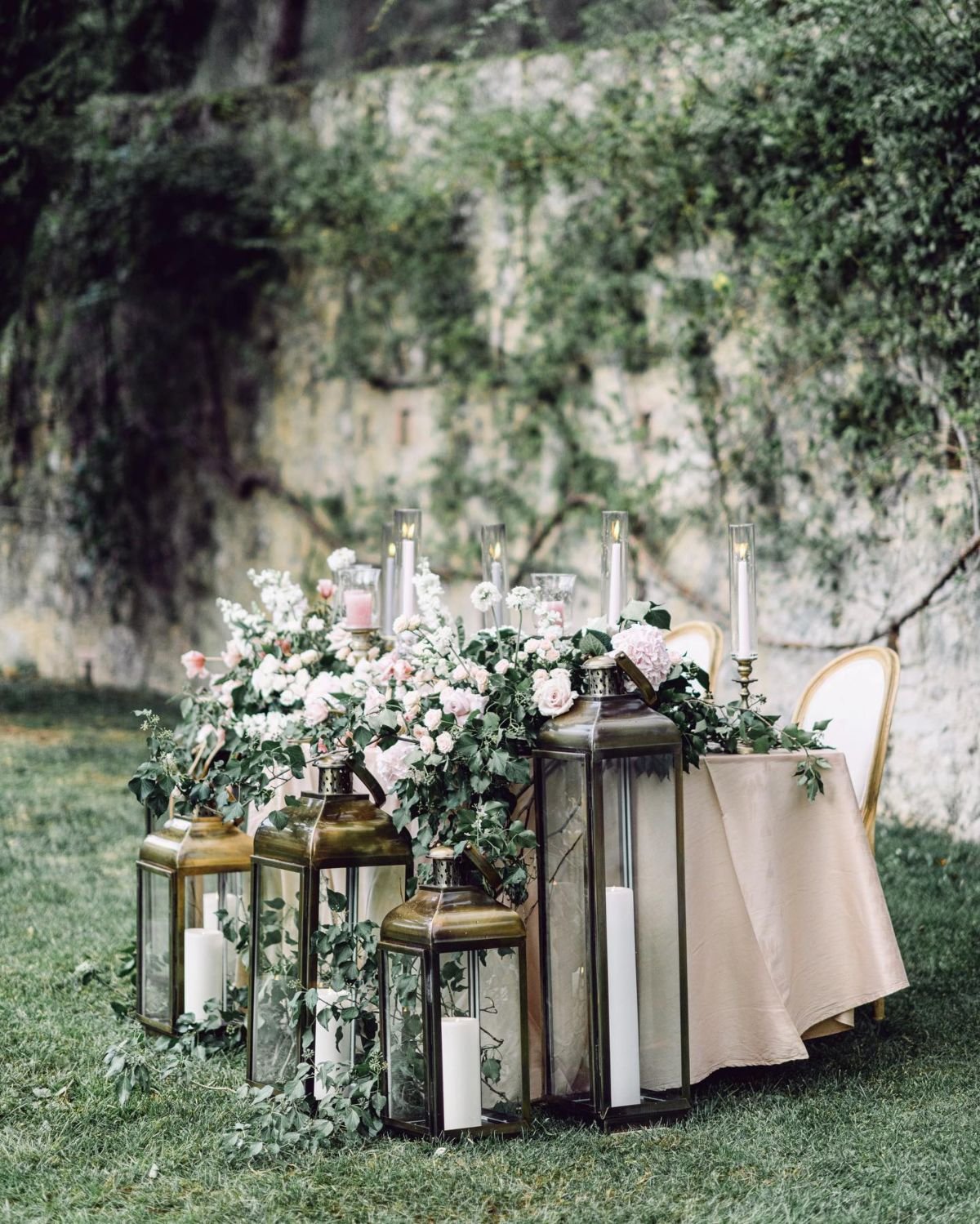 Flower and Lantern Arrangement