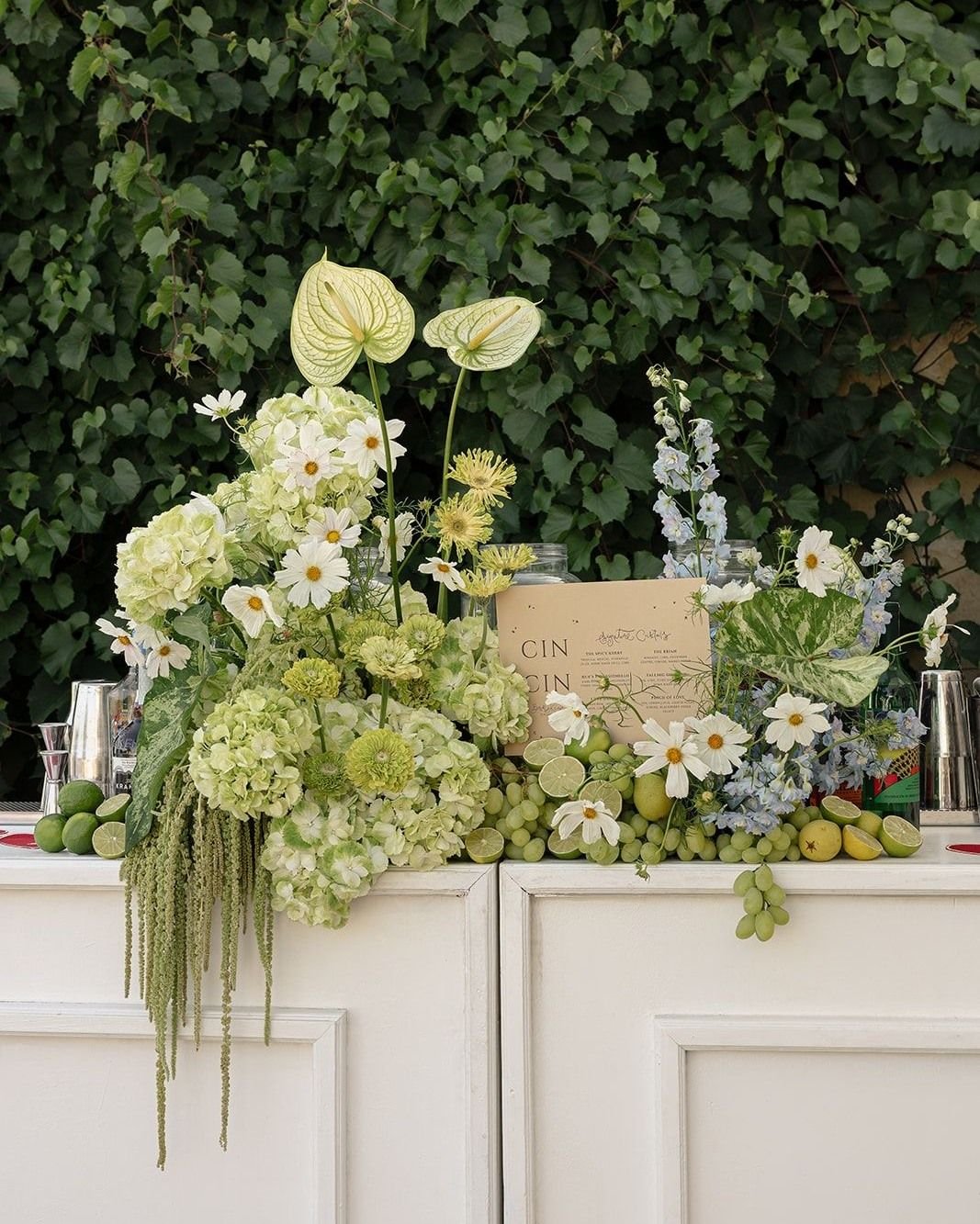 Garden Cocktail Table Setup