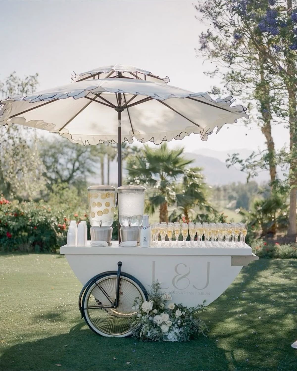 Garden Wedding Drink Cart