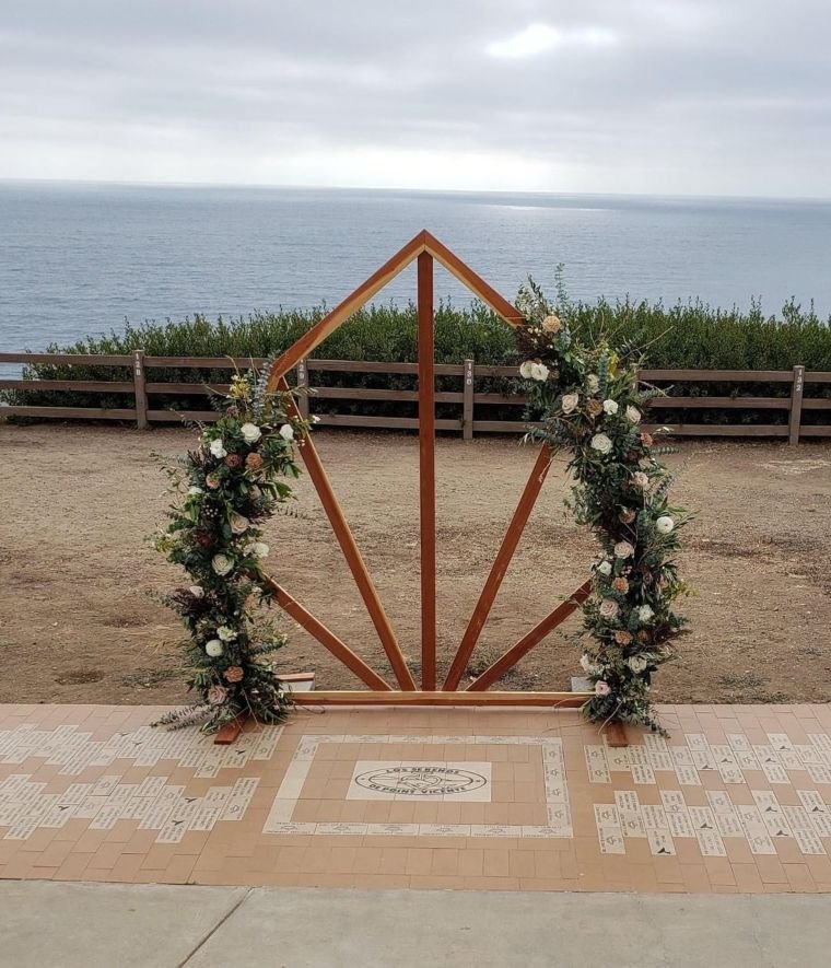 Geometric Floral Arch Design