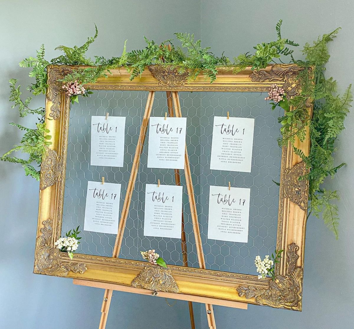Gilt Frame Seating Chart Design