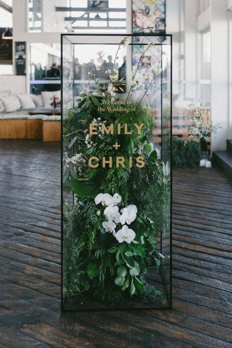 Glass Terrarium Wedding Sign