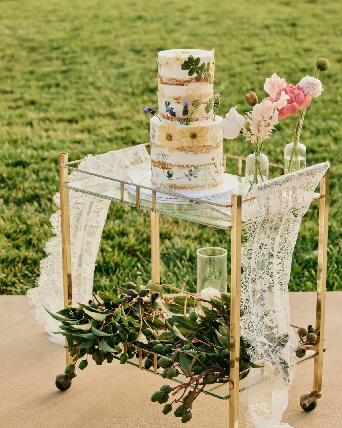 Glass Wedding Cake Cart