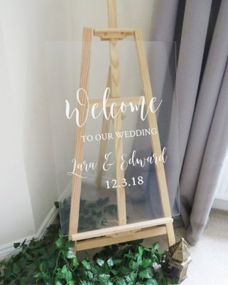 Glass Welcome Sign