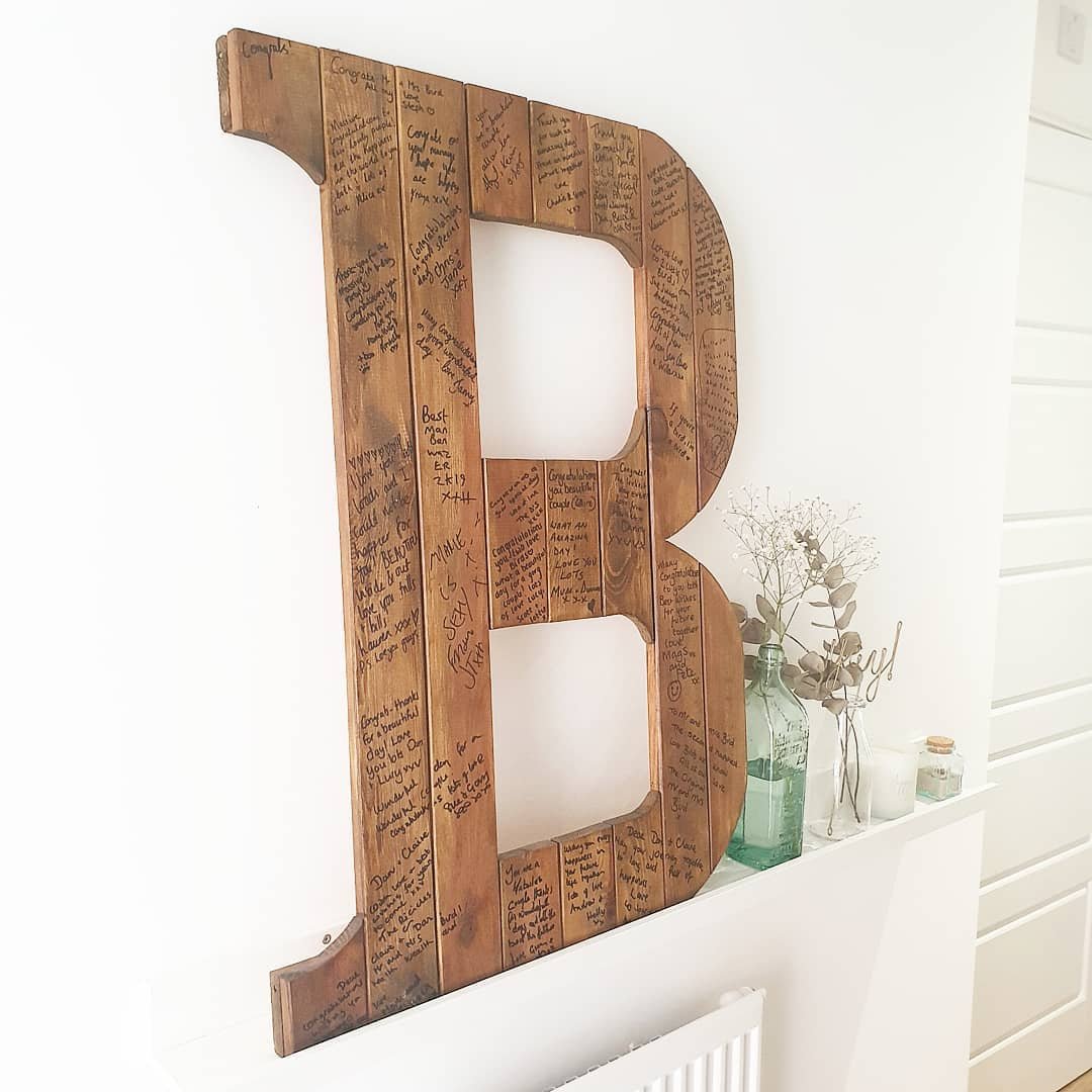 Guest-Signed Wooden Letter