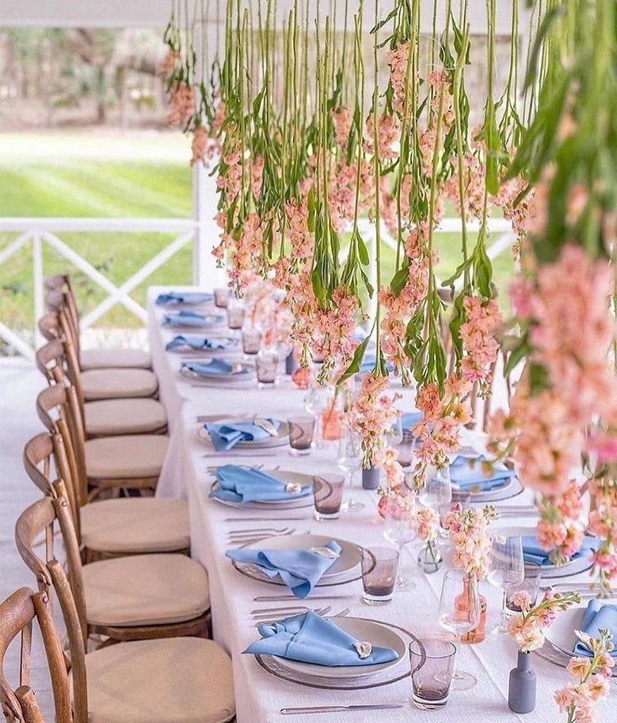 Hanging Coral Orchid Centerpiece
