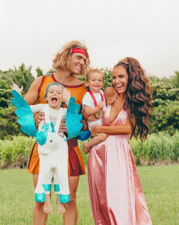 Hercules Family Costumes with Pegasus Baby