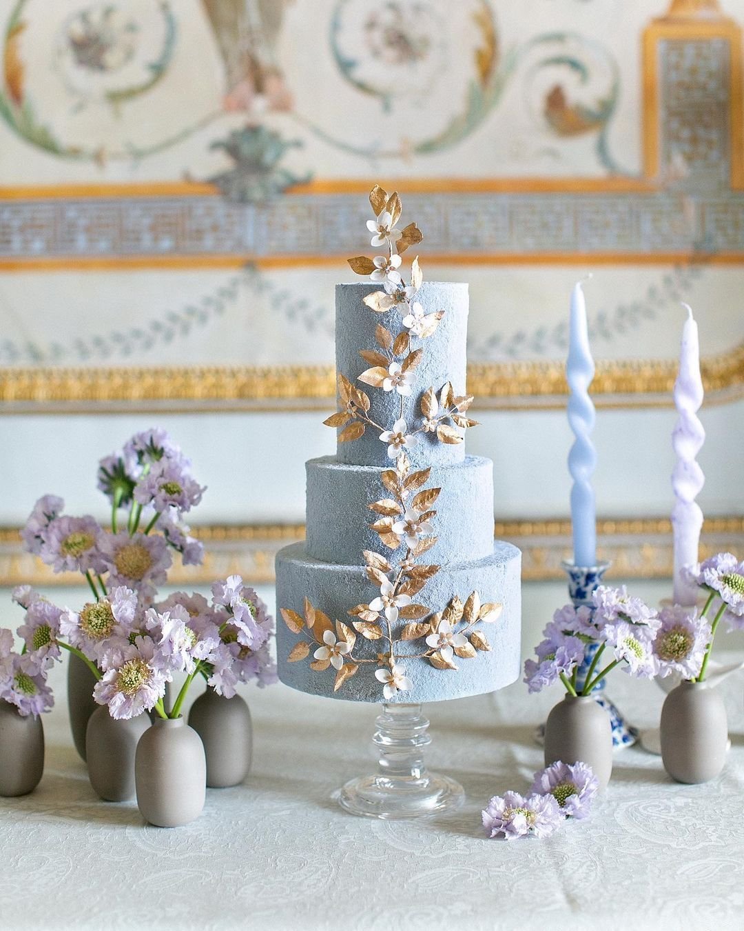 Lavender-Blue Wedding Cake