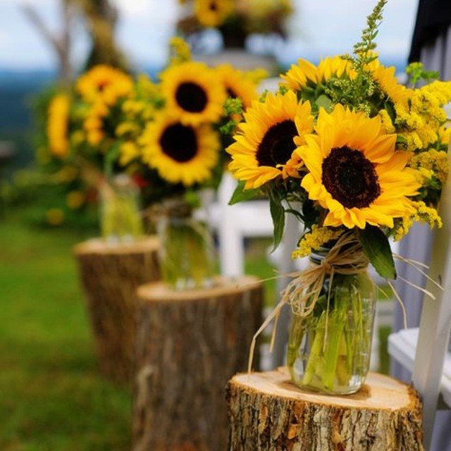Mason Jar Sunflower Display
