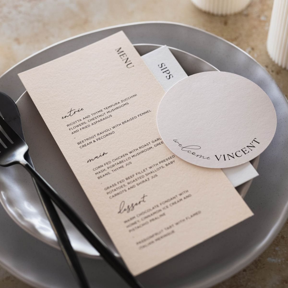 Menu and Place Cards