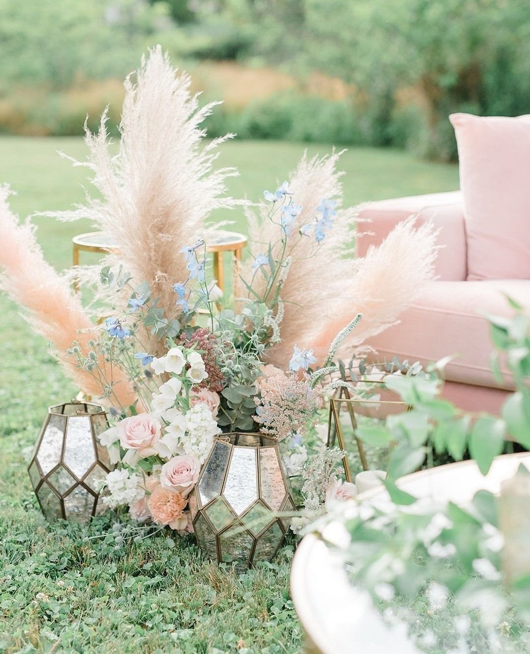 Pampas Grass and Floral Decor