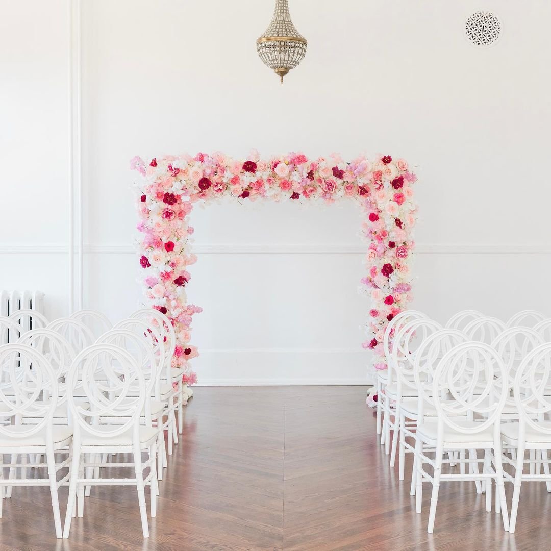 Pink Floral Wedding Arch