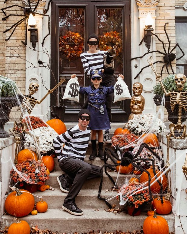 Police Officer and Striped Prisoner Costumes
