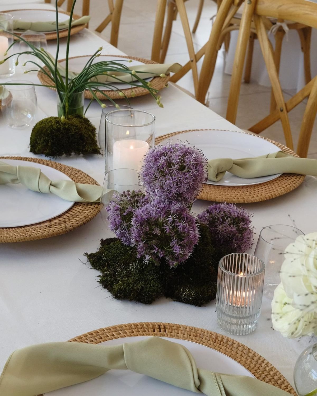 Purple and Green Centerpieces