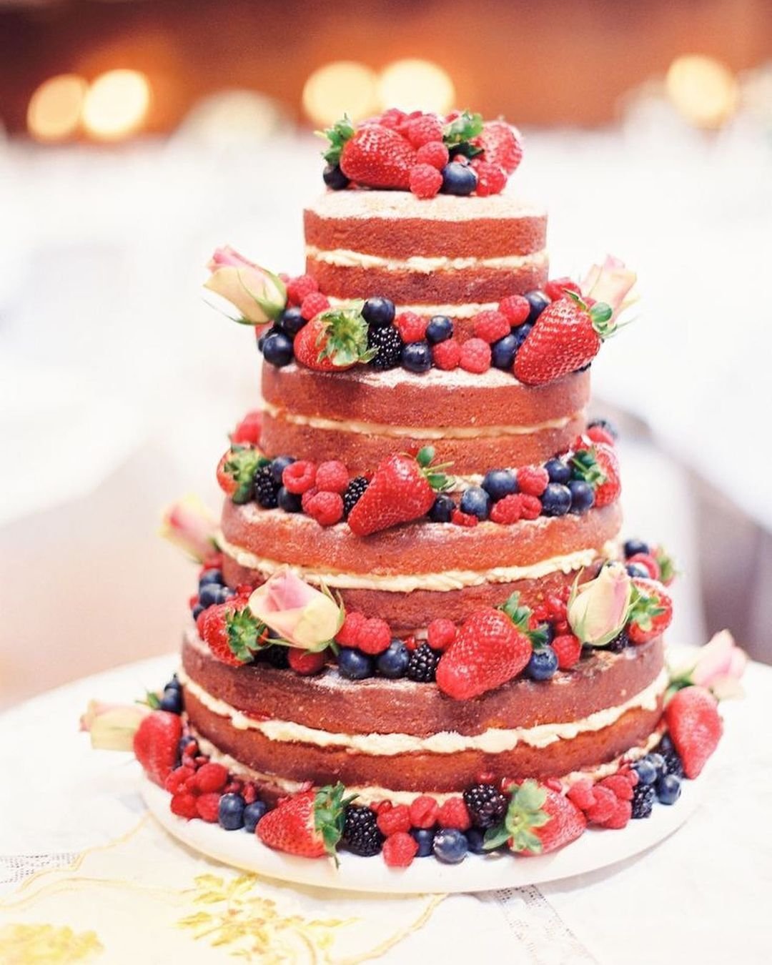 Red and White Wedding Cake
