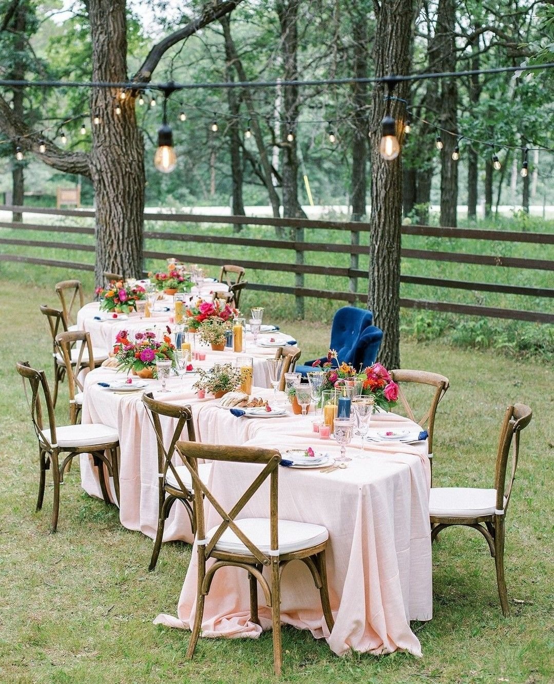 Romantic Garden Dinner Setup