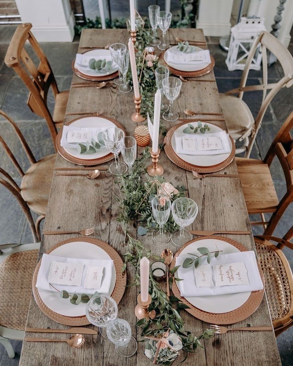 Rose-Gold and Wood Decor