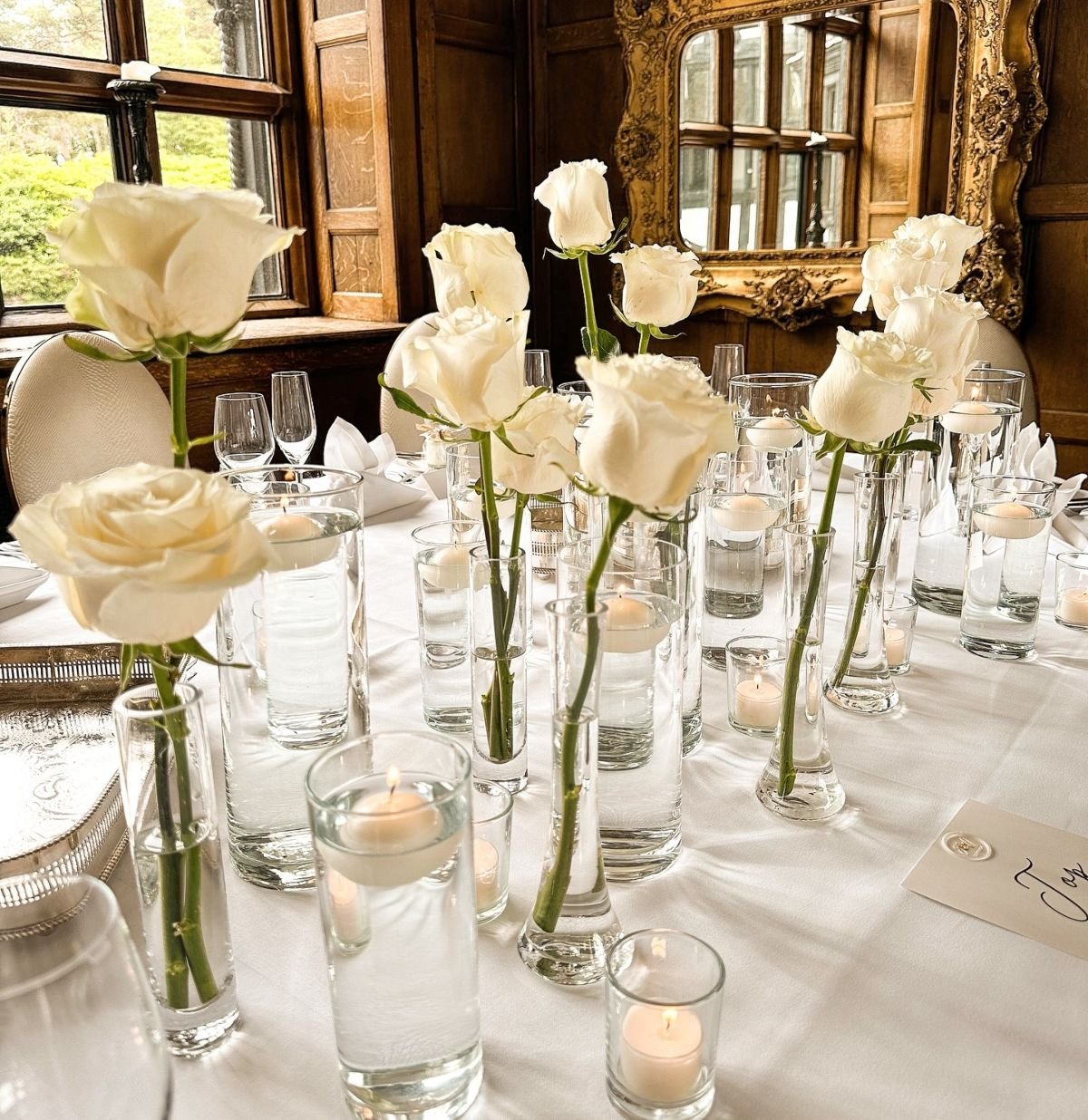 Roses and Candle Centerpieces