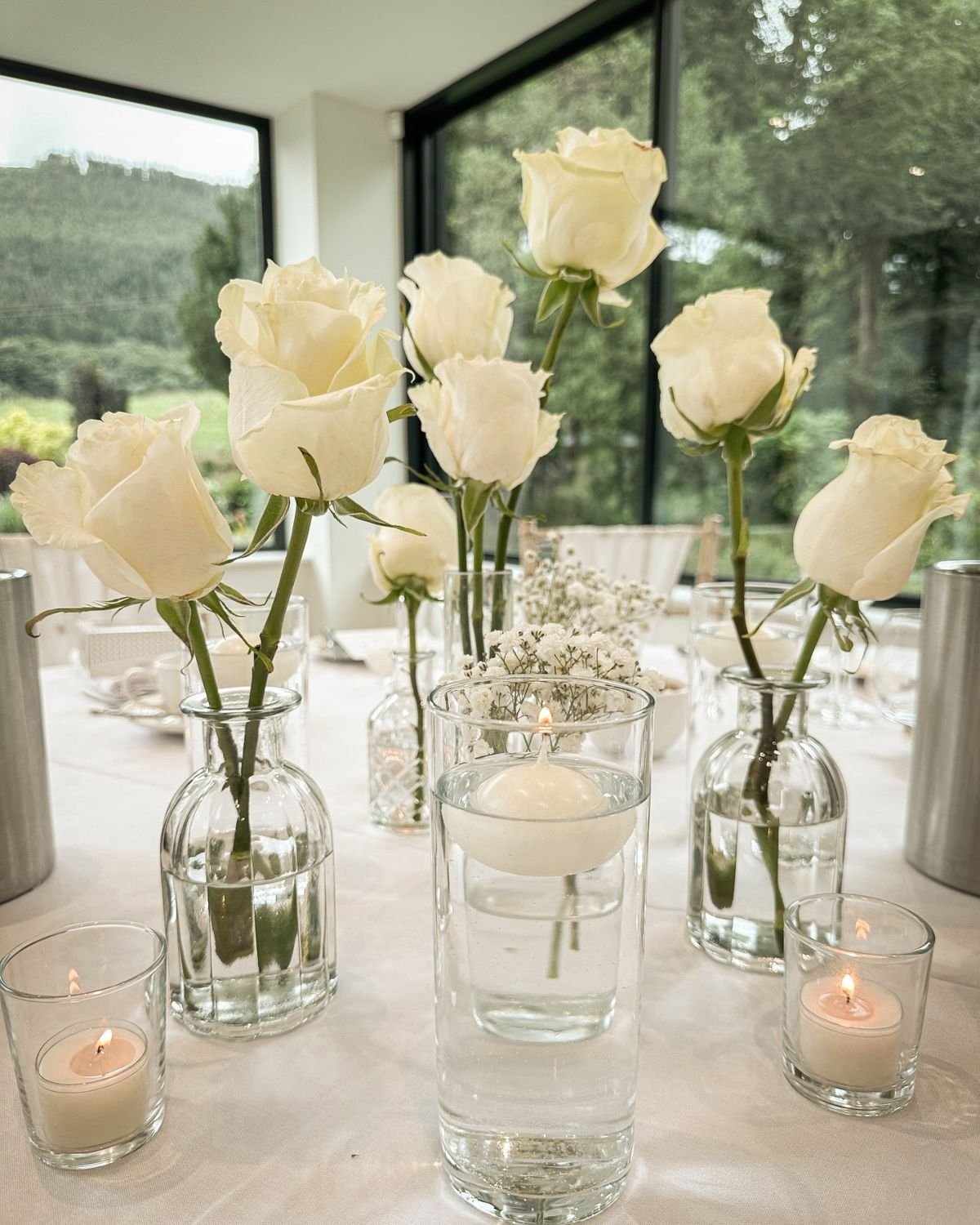 Roses with Floating Candles