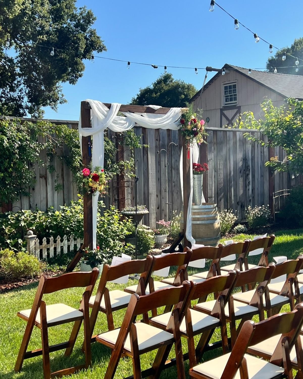 Rustic Backyard Wedding Setup