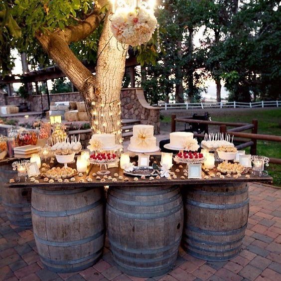 Rustic Barrel Dessert Table