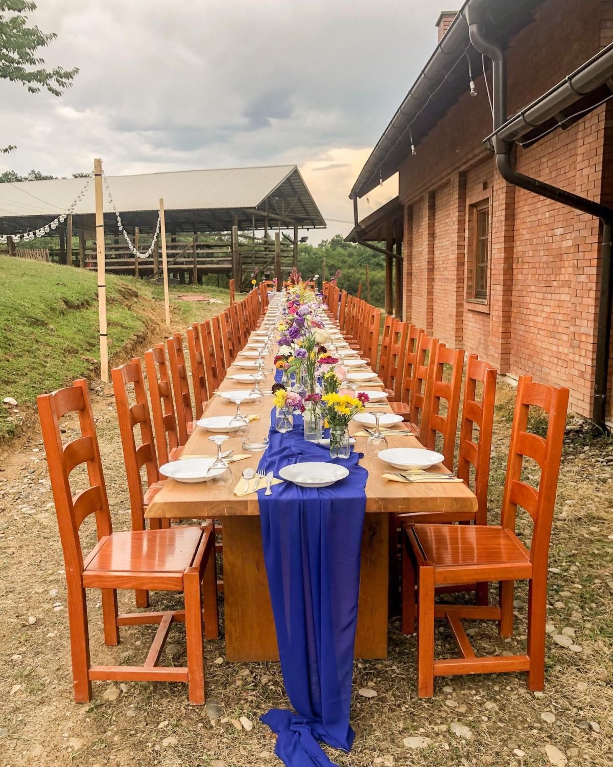 Rustic Long Table Setup