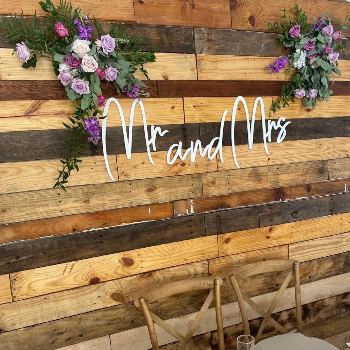 Rustic Mr. and Mrs. Backdrop