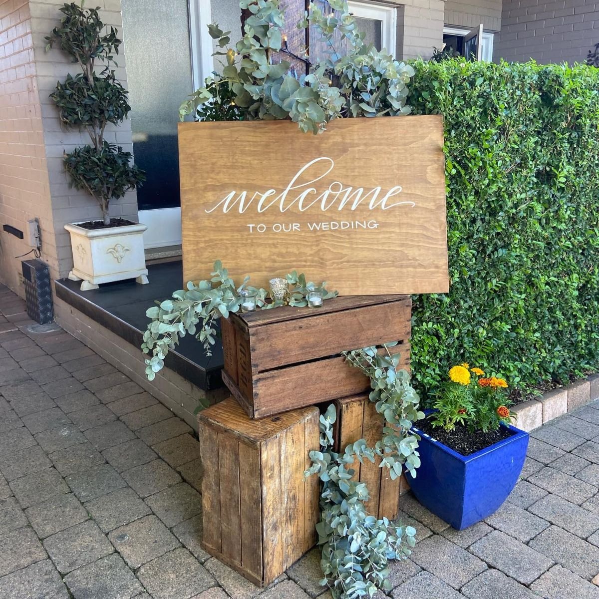 Rustic Wooden Welcome Sign