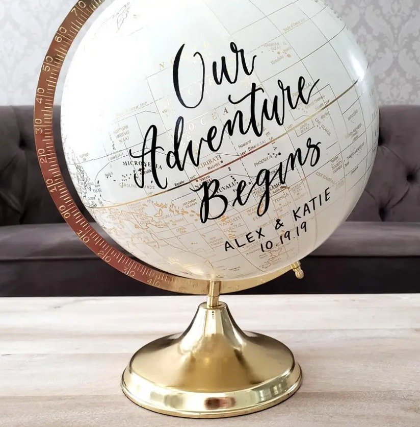 Signed Globe Decor