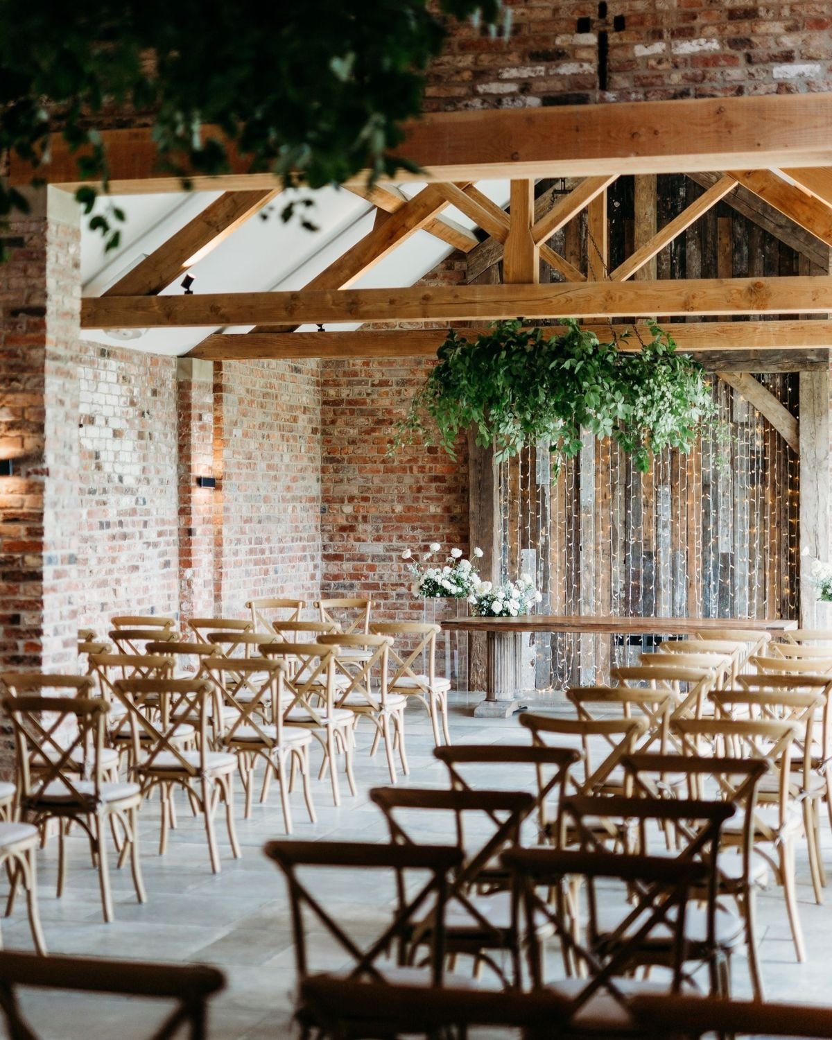 Simple Barn Ceremony Decor