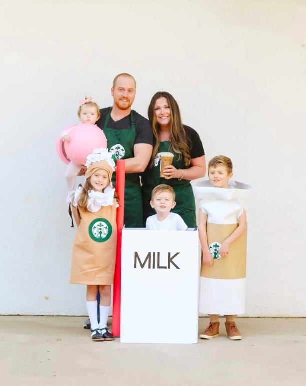 Starbucks Coffee Shop Family Costumes