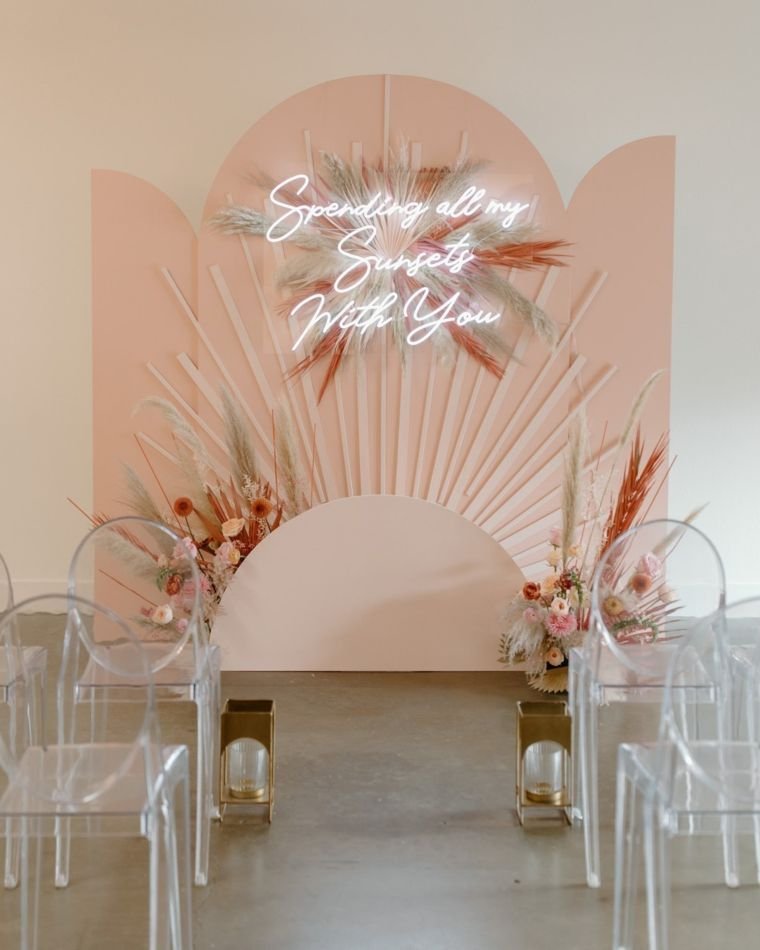 Sunset-Inspired Floral Arch