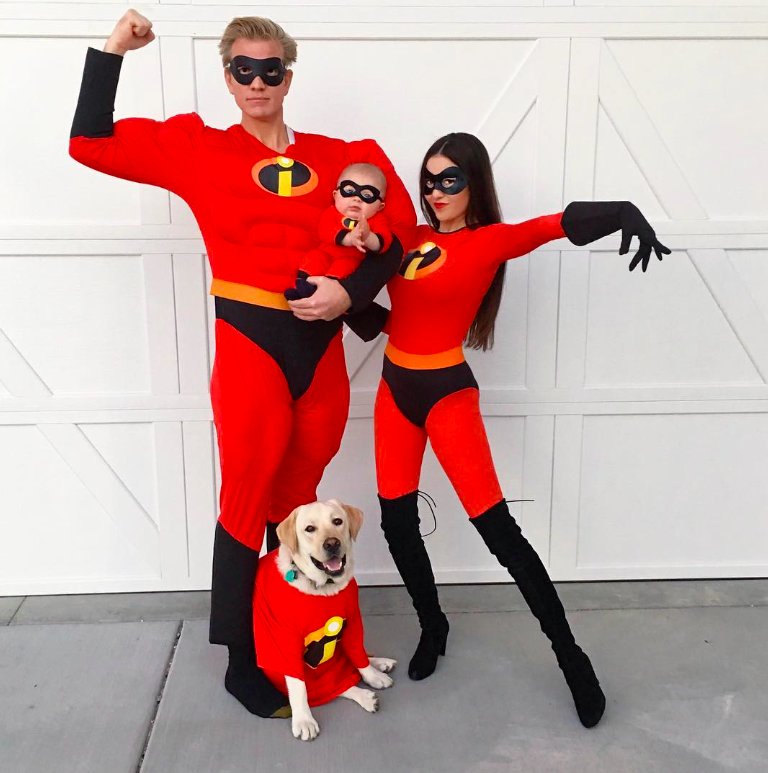 Superhero Family Costumes in Red and Black