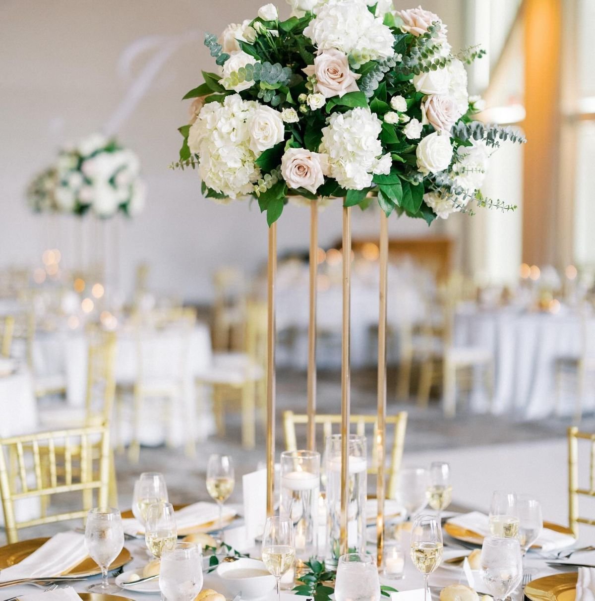 Tall Gold Centerpieces