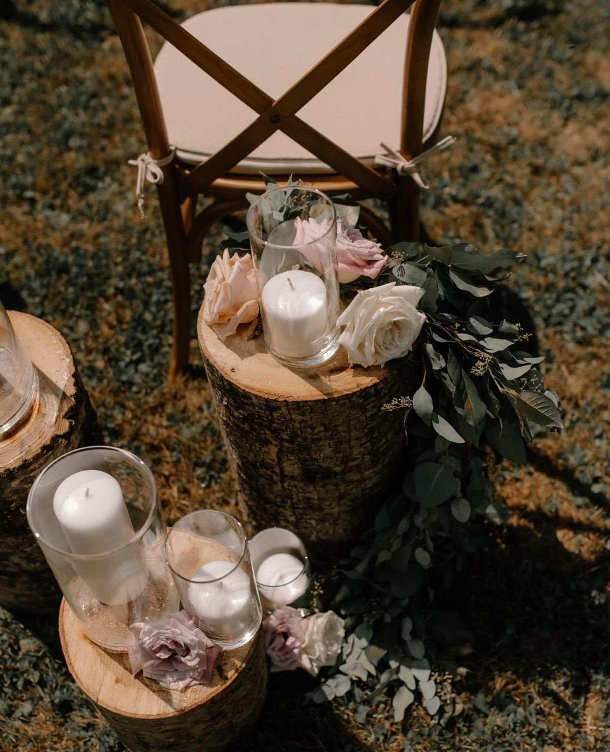 Tree Stump Table Decor