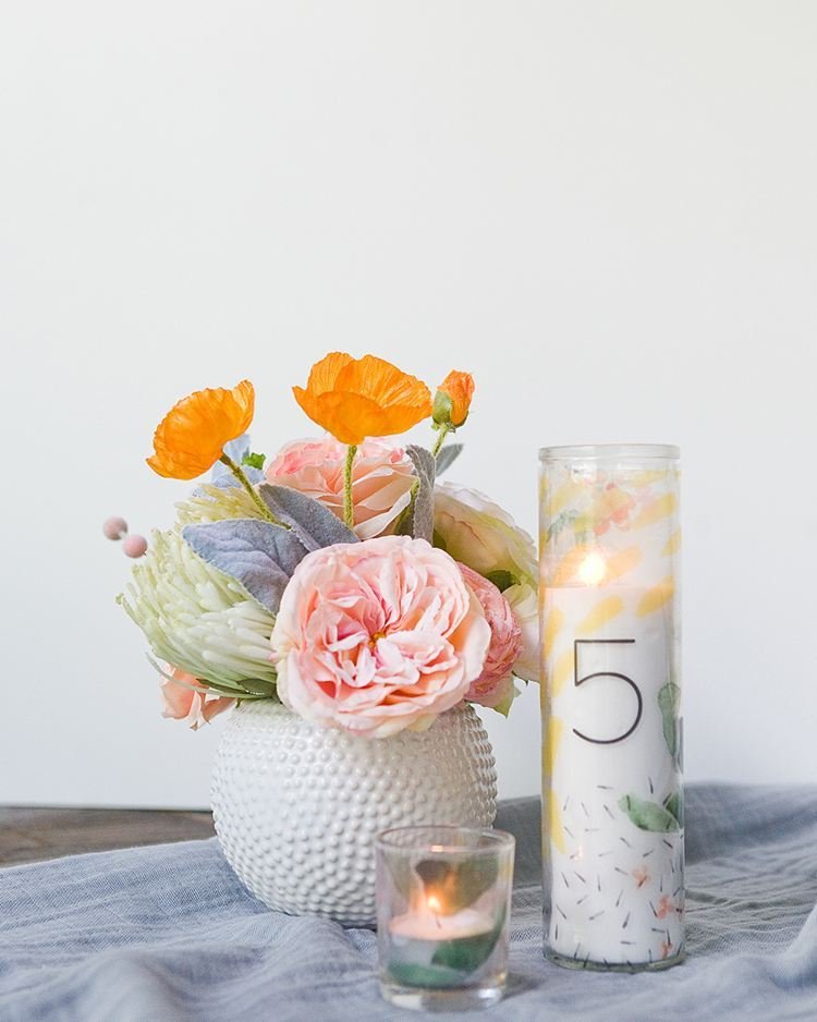 Tropical Table Number Decor
