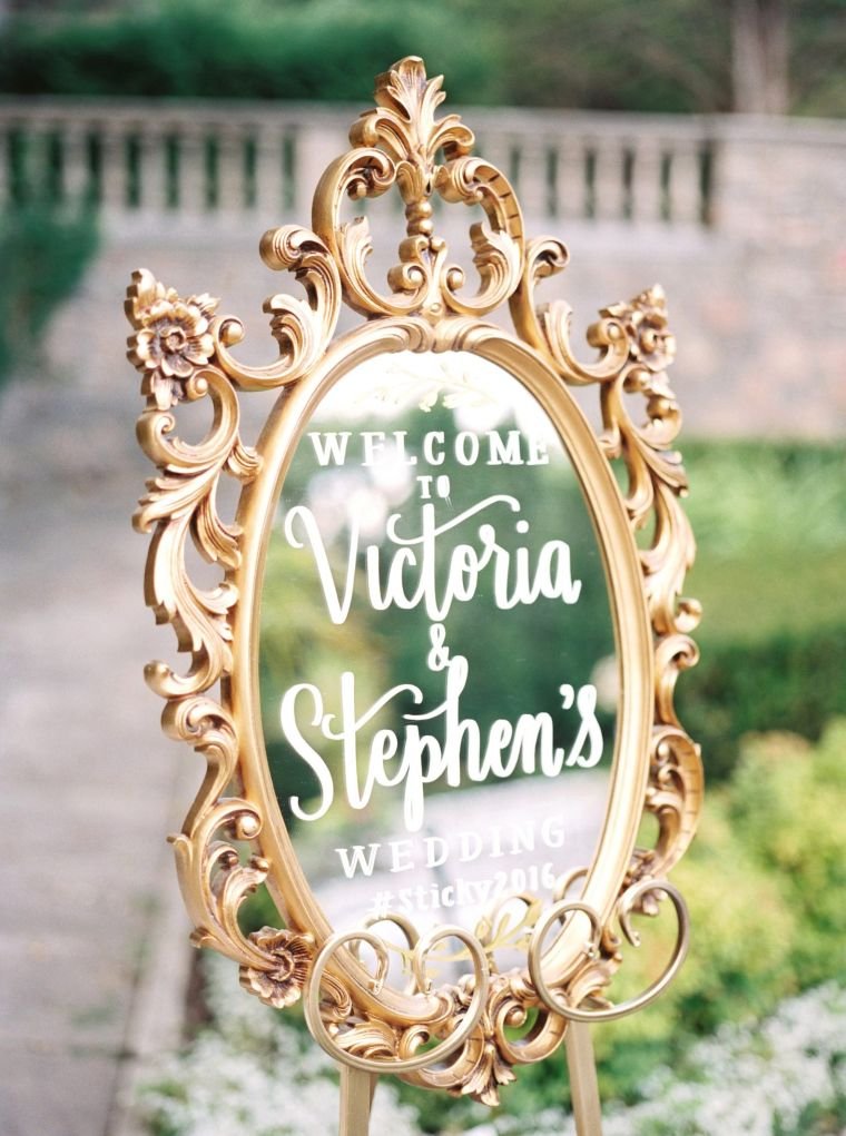 Upcycled Mirror Wedding Sign