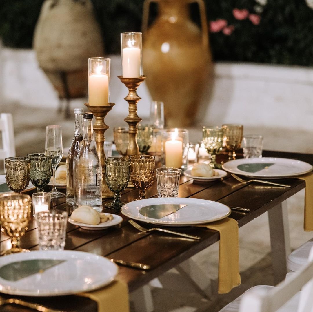 Vintage Green Table Setting