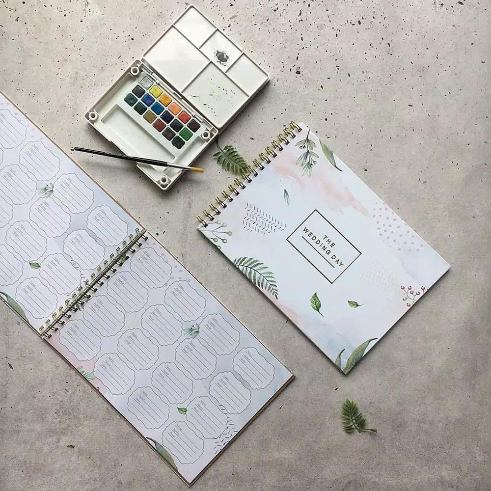 Watercolor Guest Book Option