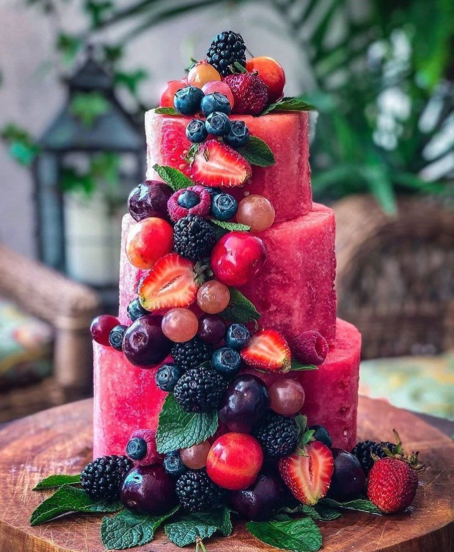 Watermelon-Shaped Cake