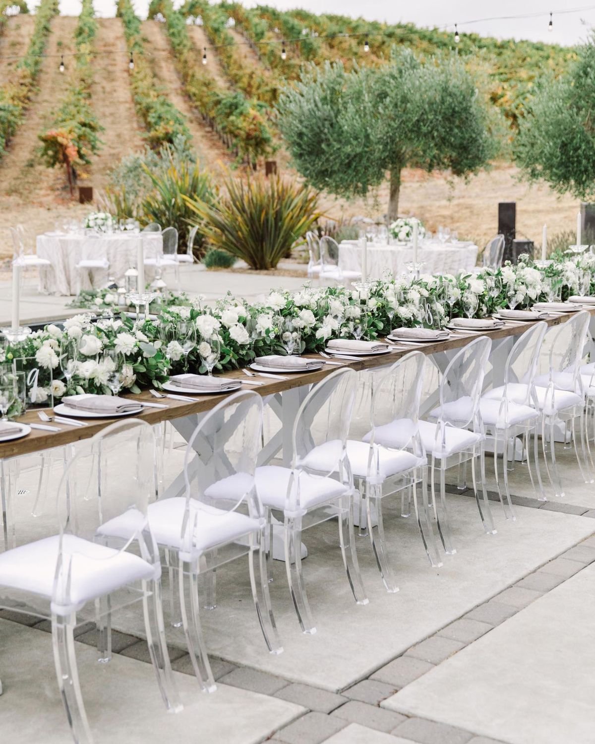 White Floral Table Runner